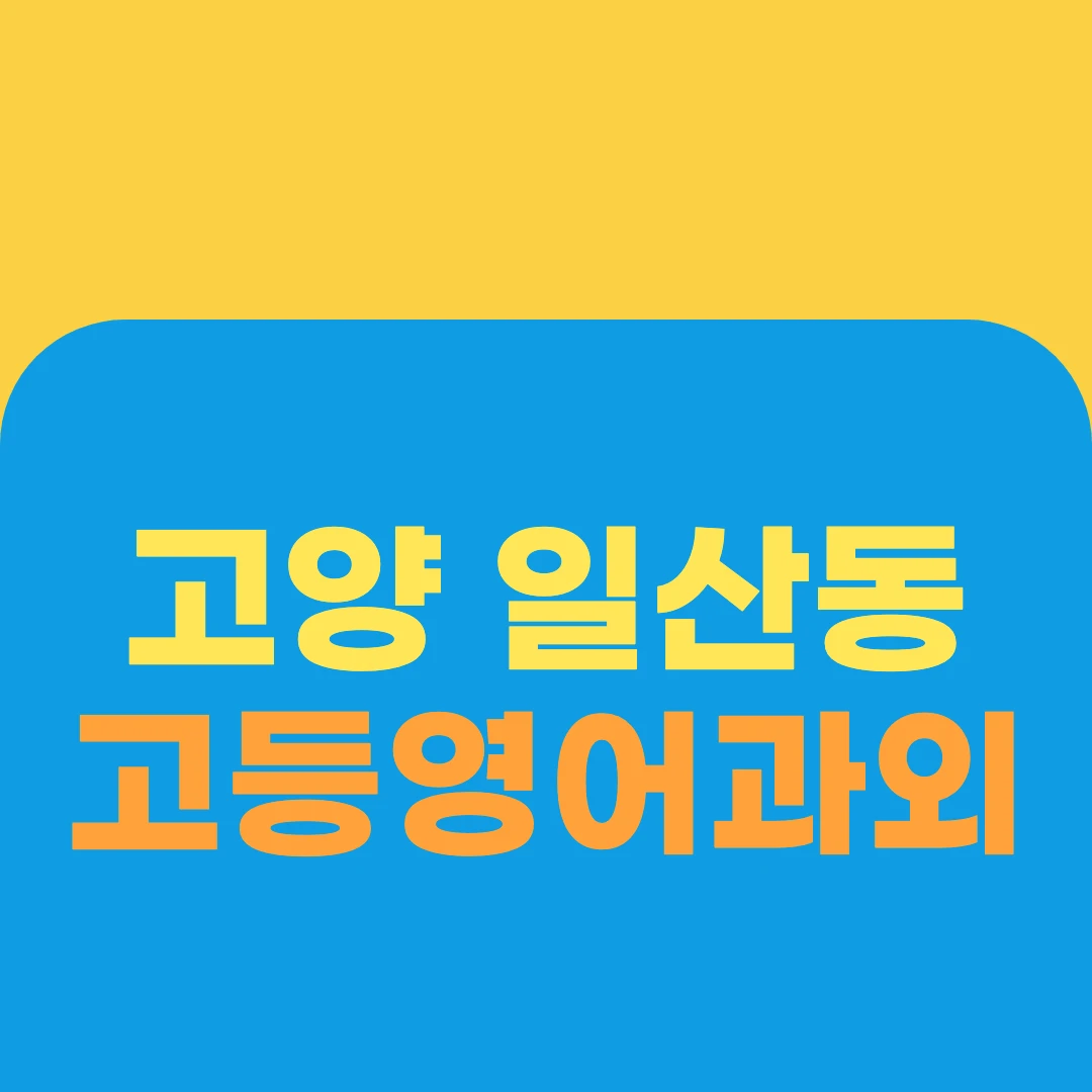 고양 일산동 고등영어과외