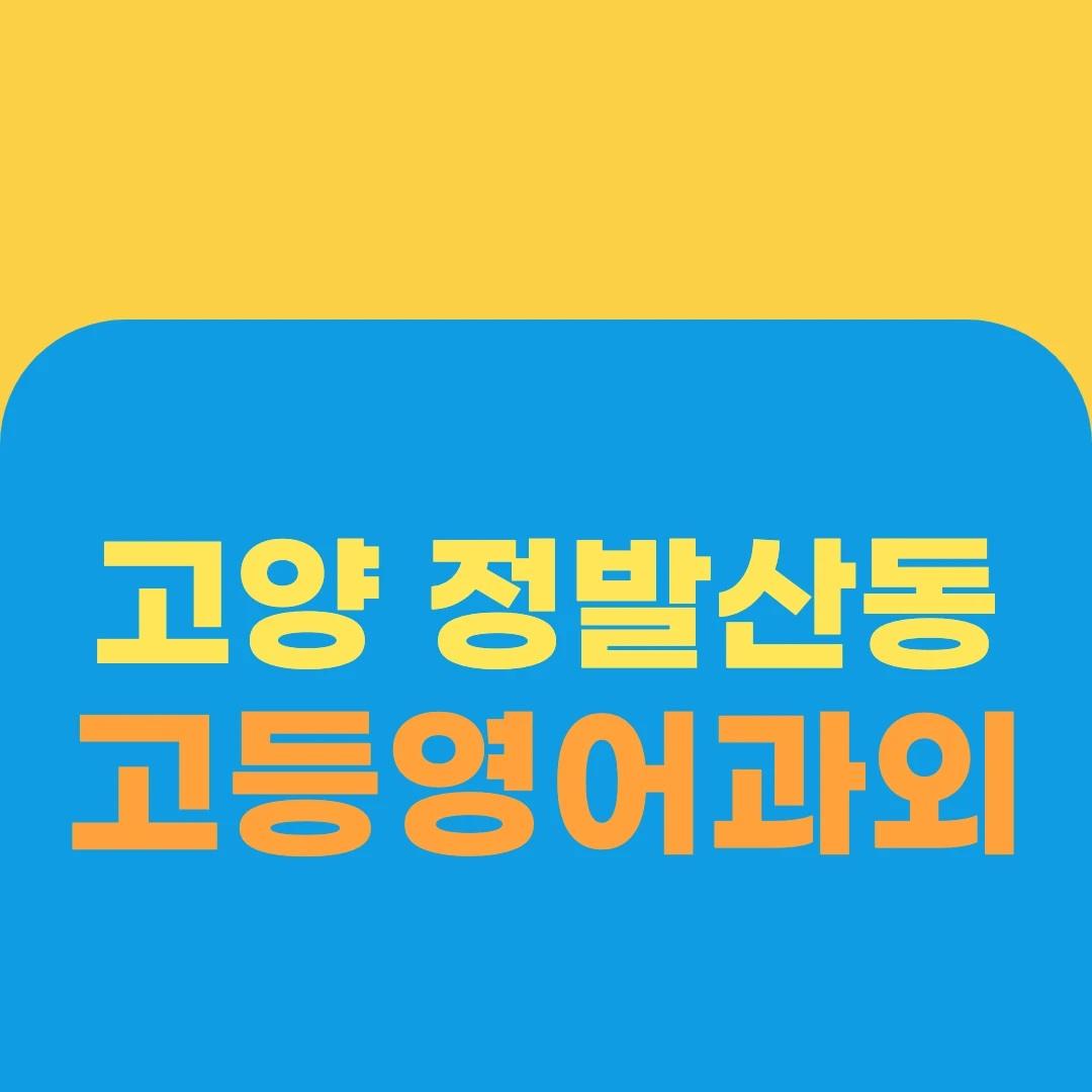 고양 정발산동 고등영어과외