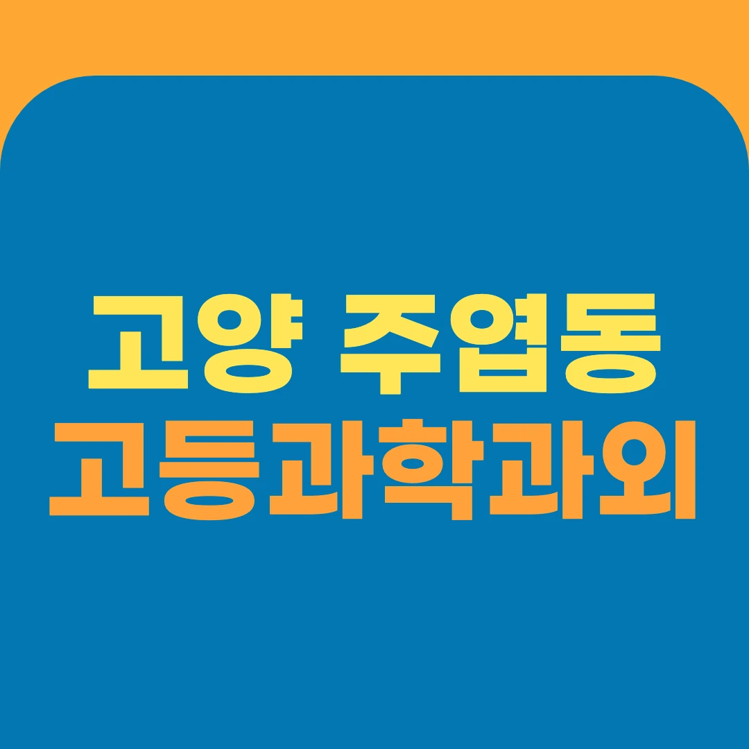 고양 주엽동 고등과학과외