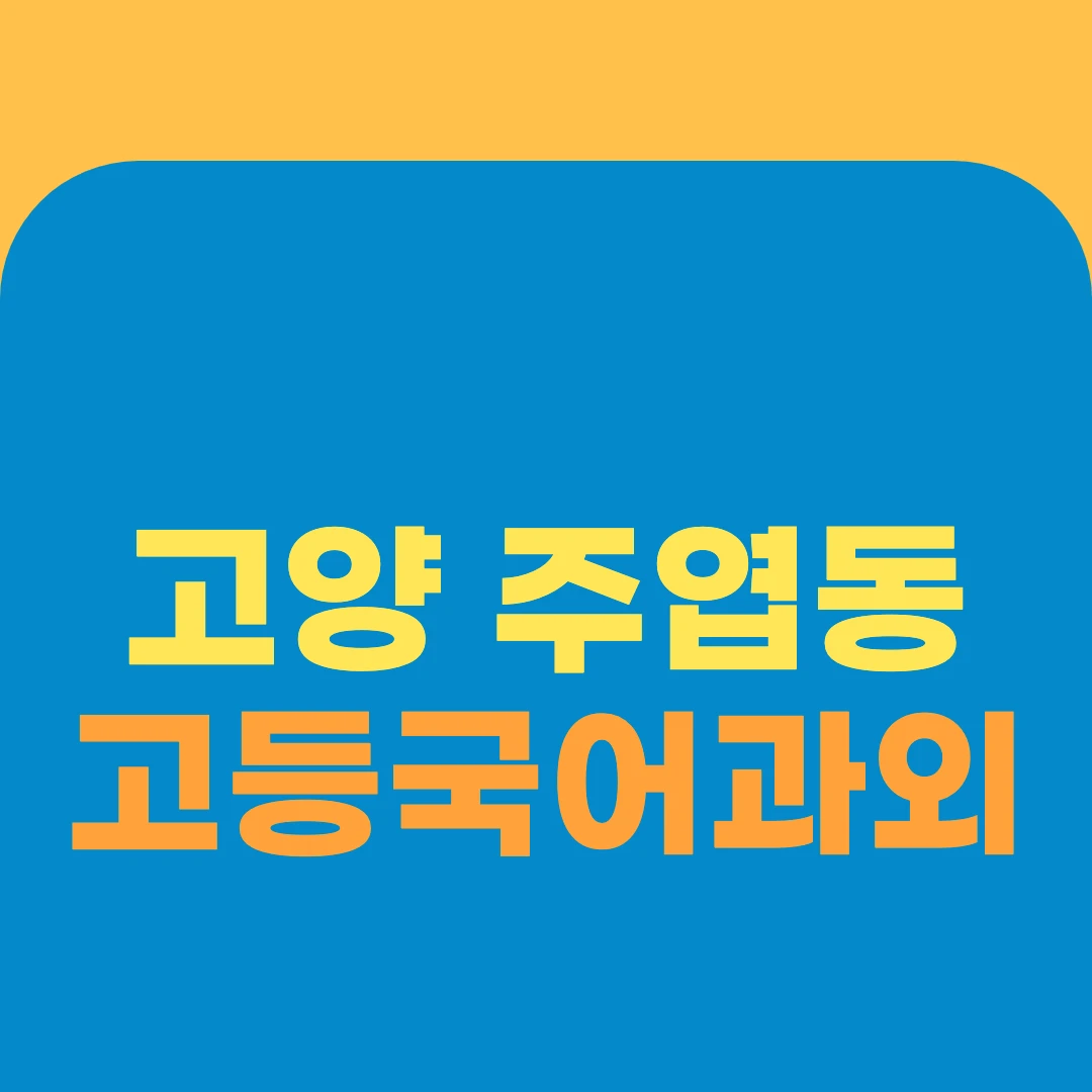 고양 주엽동 고등국어과외