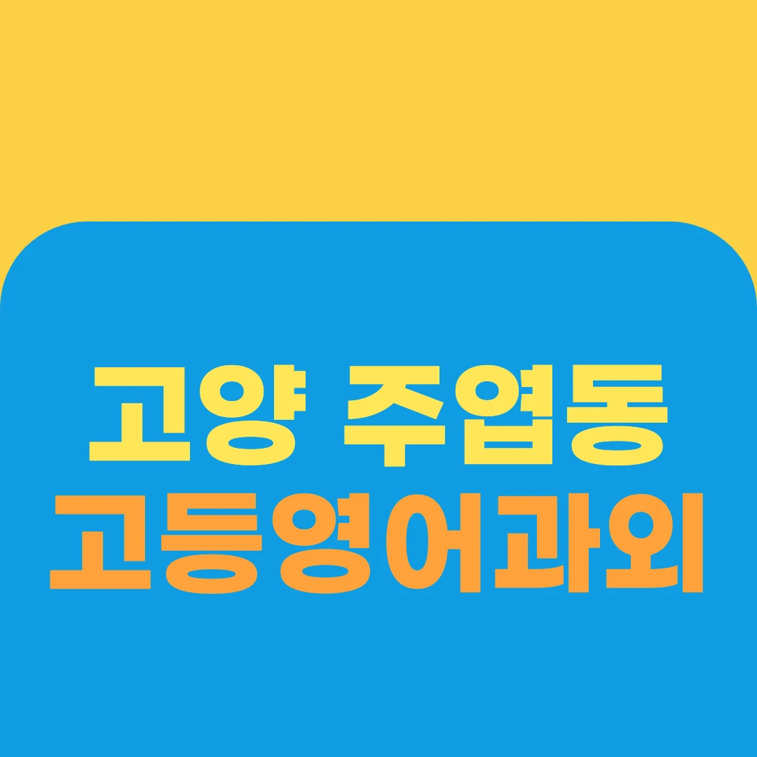 고양 주엽동 고등영어과외