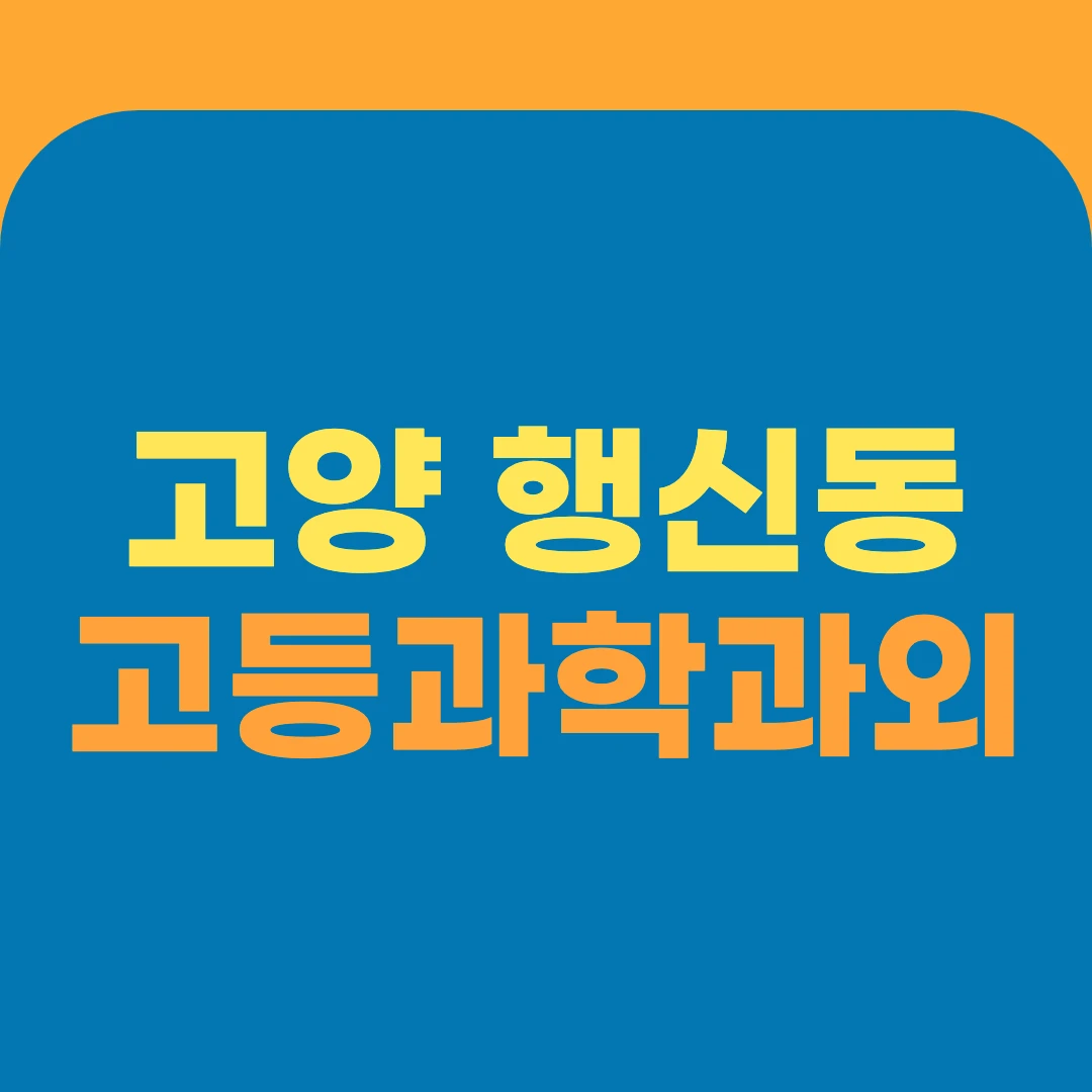고양 행신동 고등과학과외