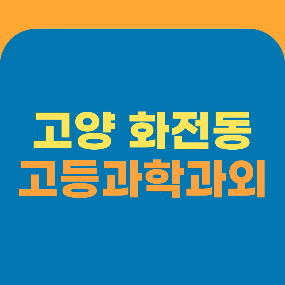 고양 화전동 고등과학과외