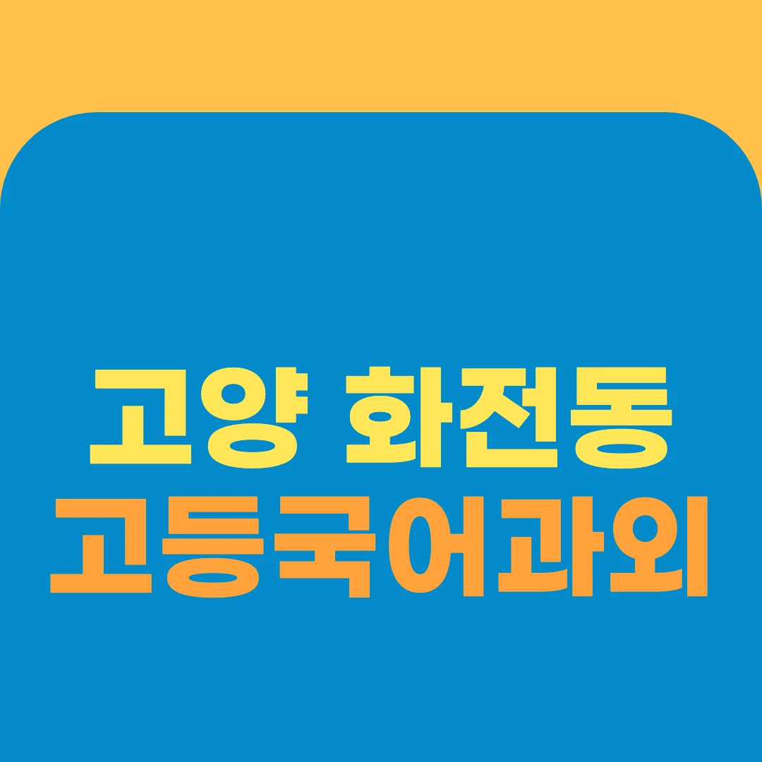 고양 화전동 고등국어과외