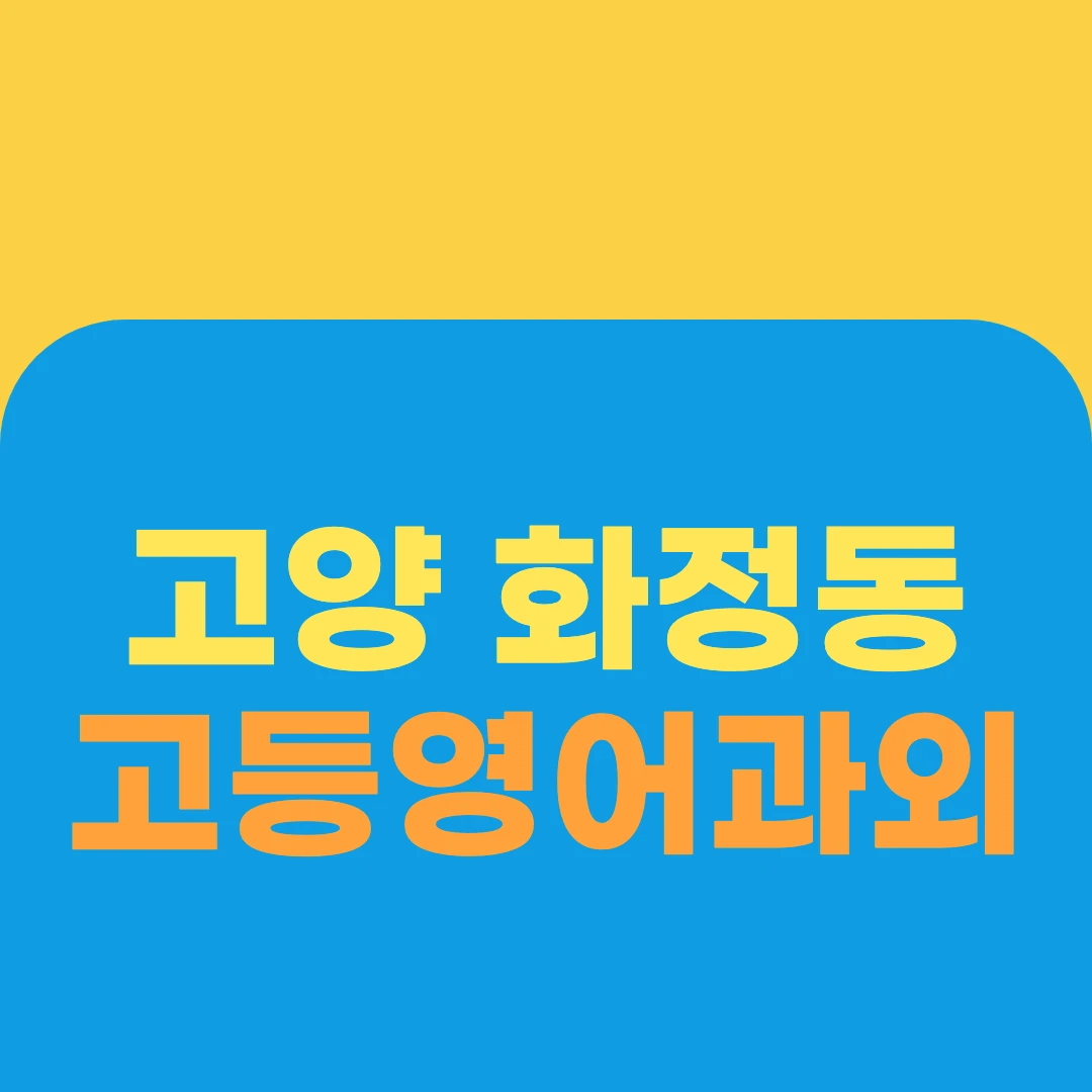 고양 화정동 고등영어과외