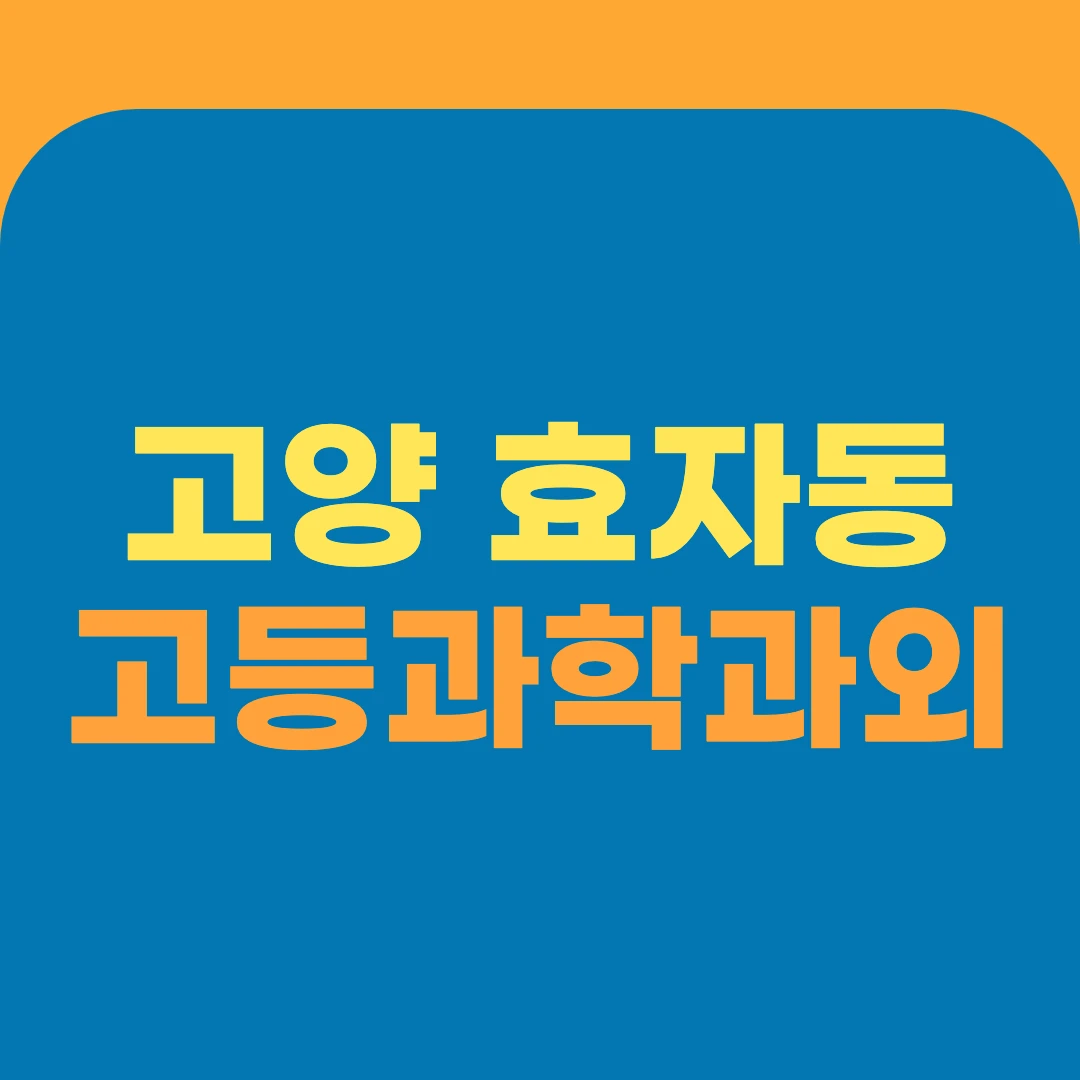 고양 효자동 고등과학과외