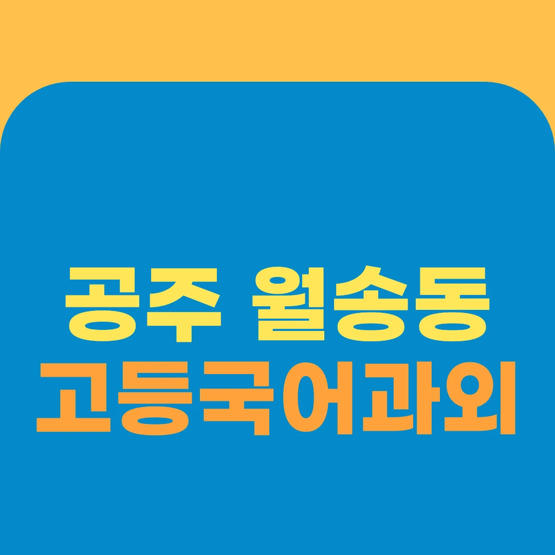 공주 월송동 고등국어과외