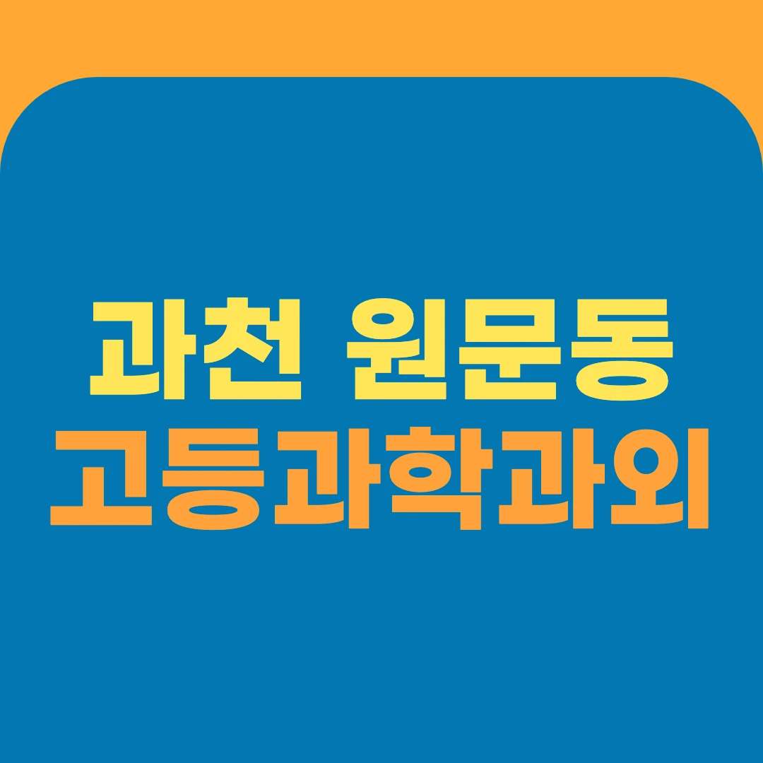 과천 원문동 고등과학과외