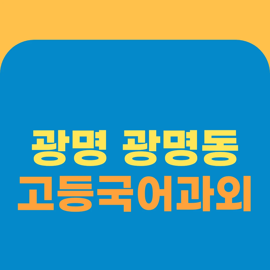 광명 광명동 고등국어과외