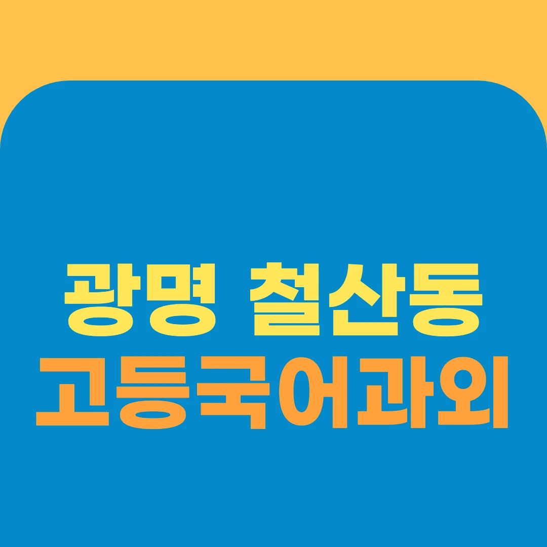 광명 철산동 고등국어과외