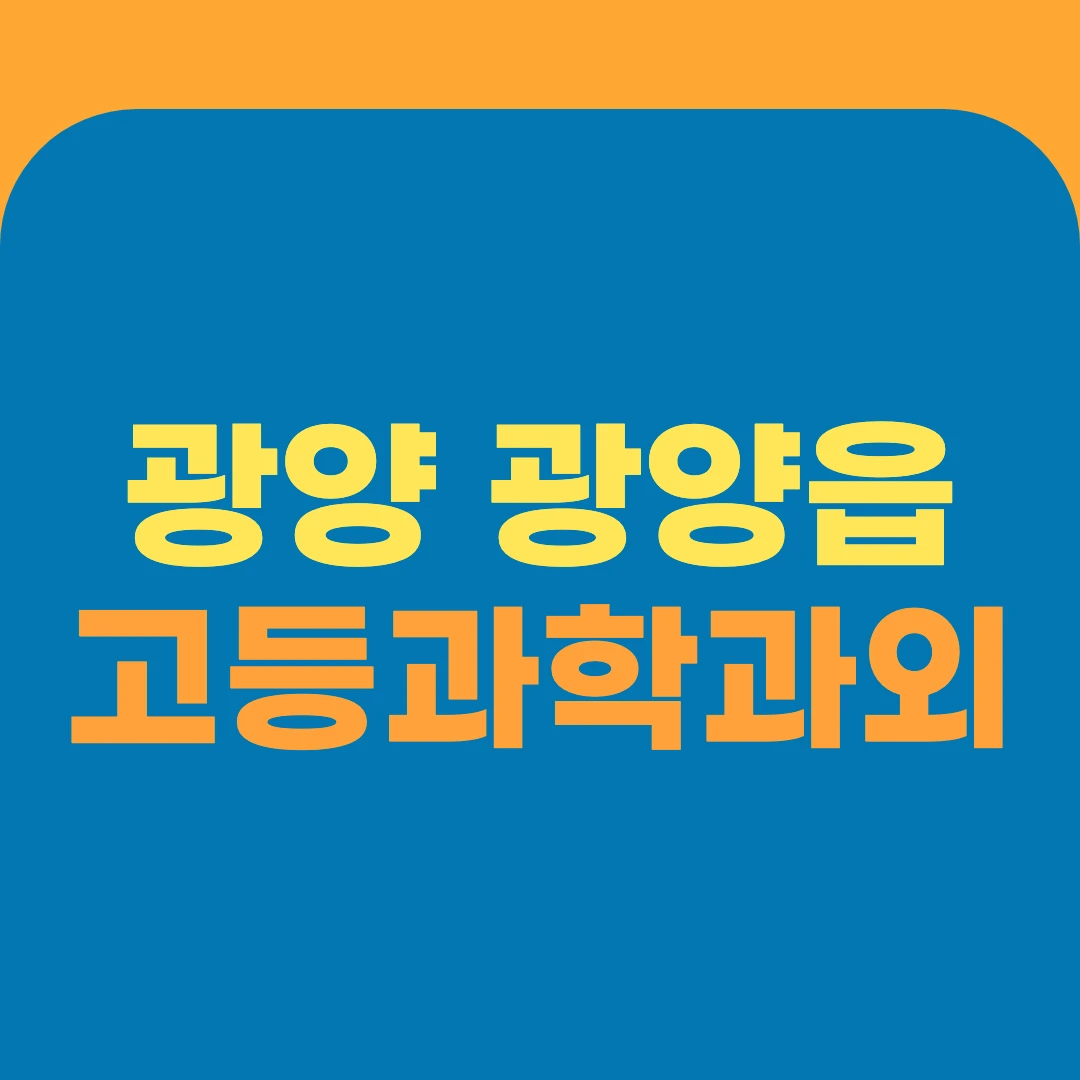 광양 광양읍 고등과학과외