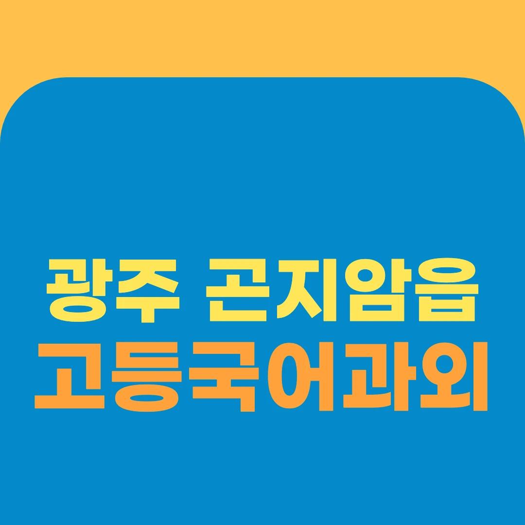 광주 곤지암읍 고등국어과외