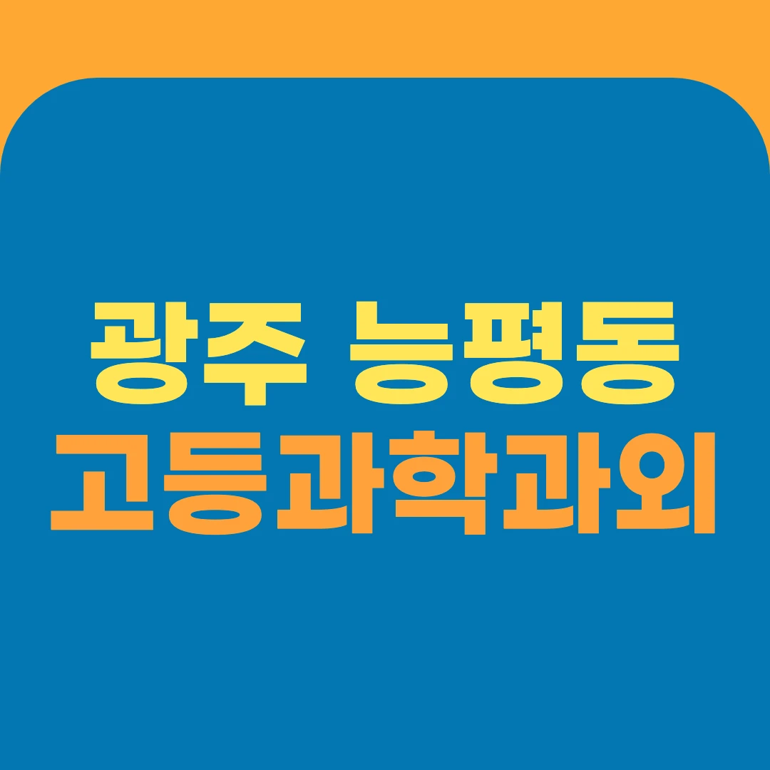 광주 능평동 고등과학과외