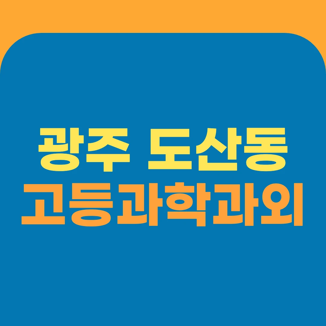광주 도산동 고등과학과외