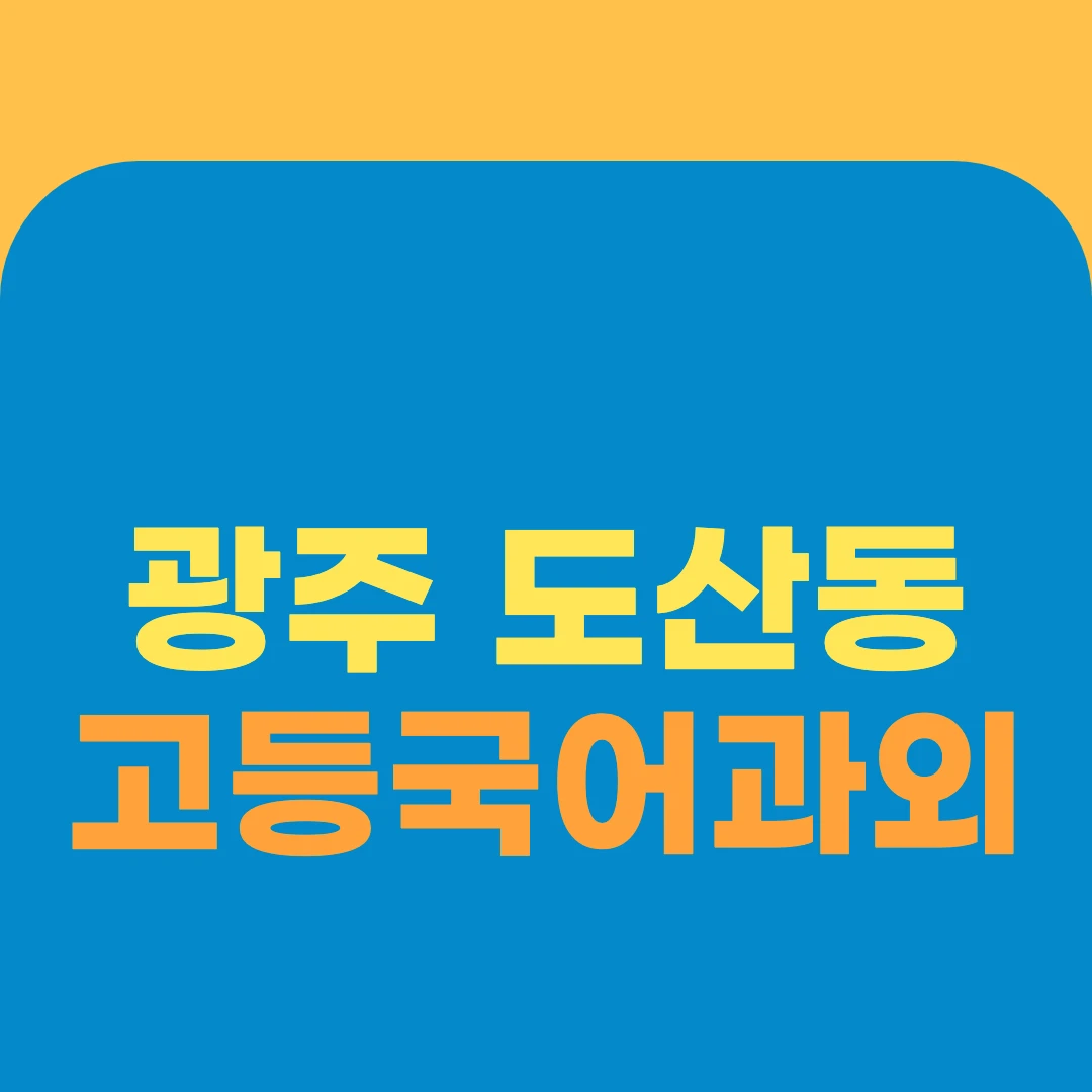 광주 도산동 고등국어과외