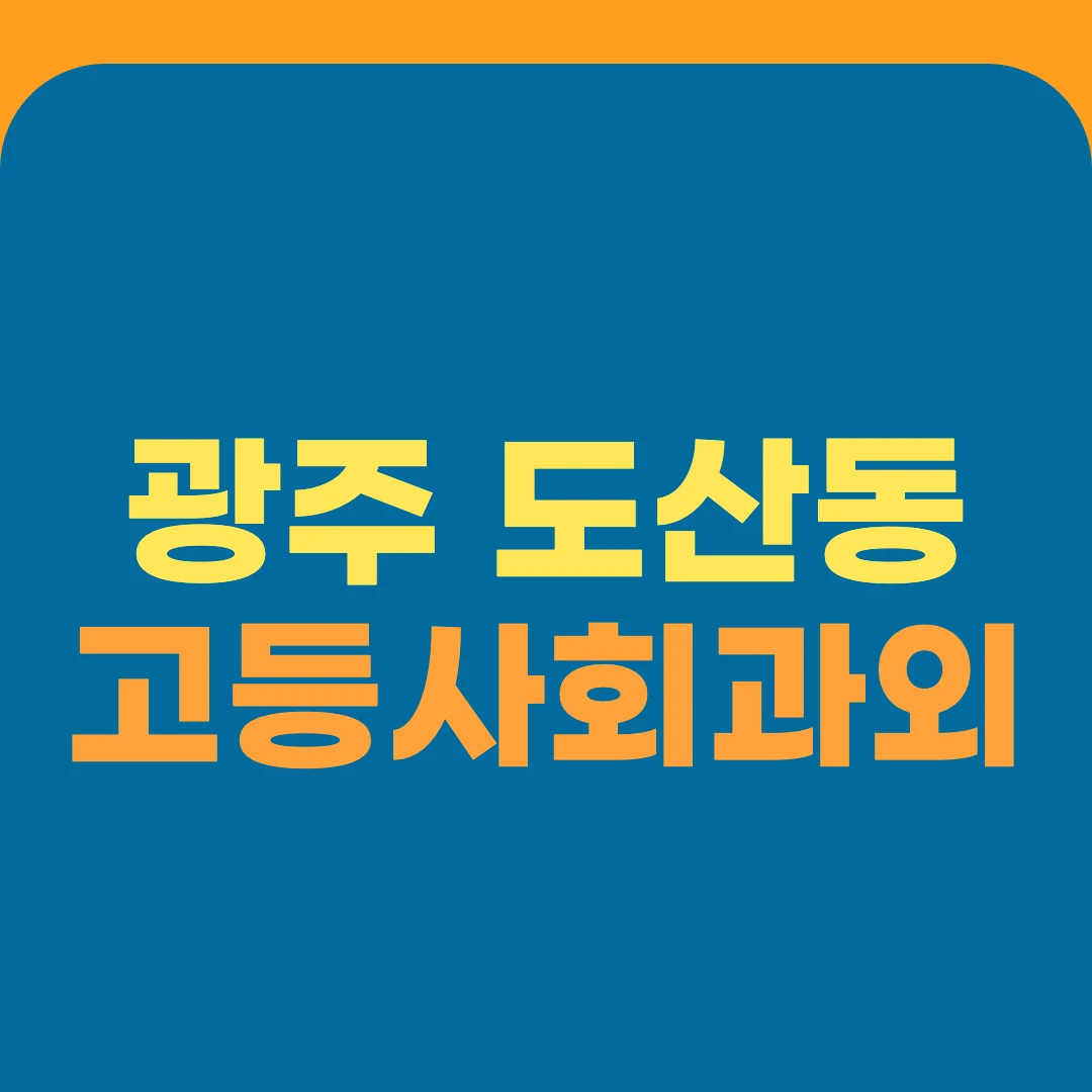 광주 도산동 고등사회과외