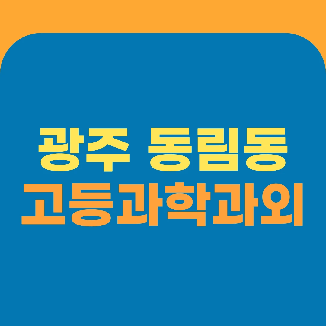 광주 동림동 고등과학과외