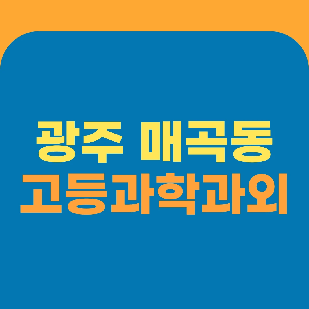 광주 매곡동 고등과학과외