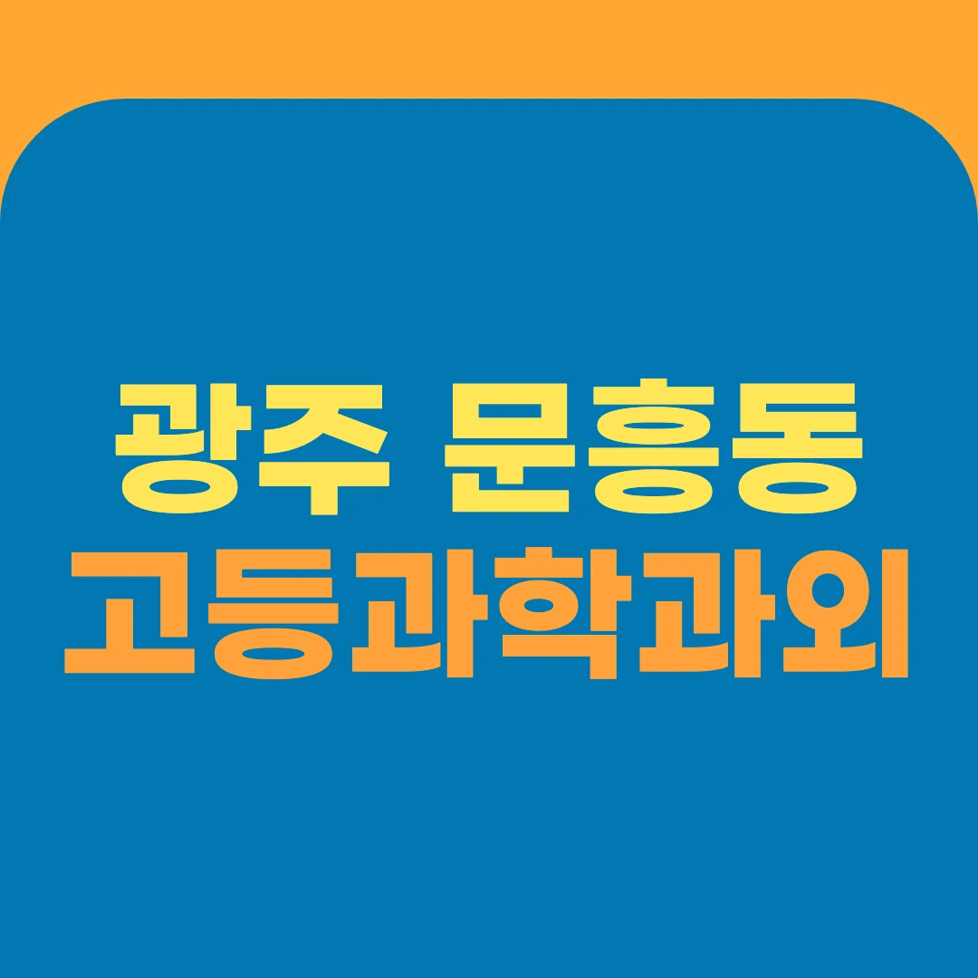 광주 문흥동 고등과학과외