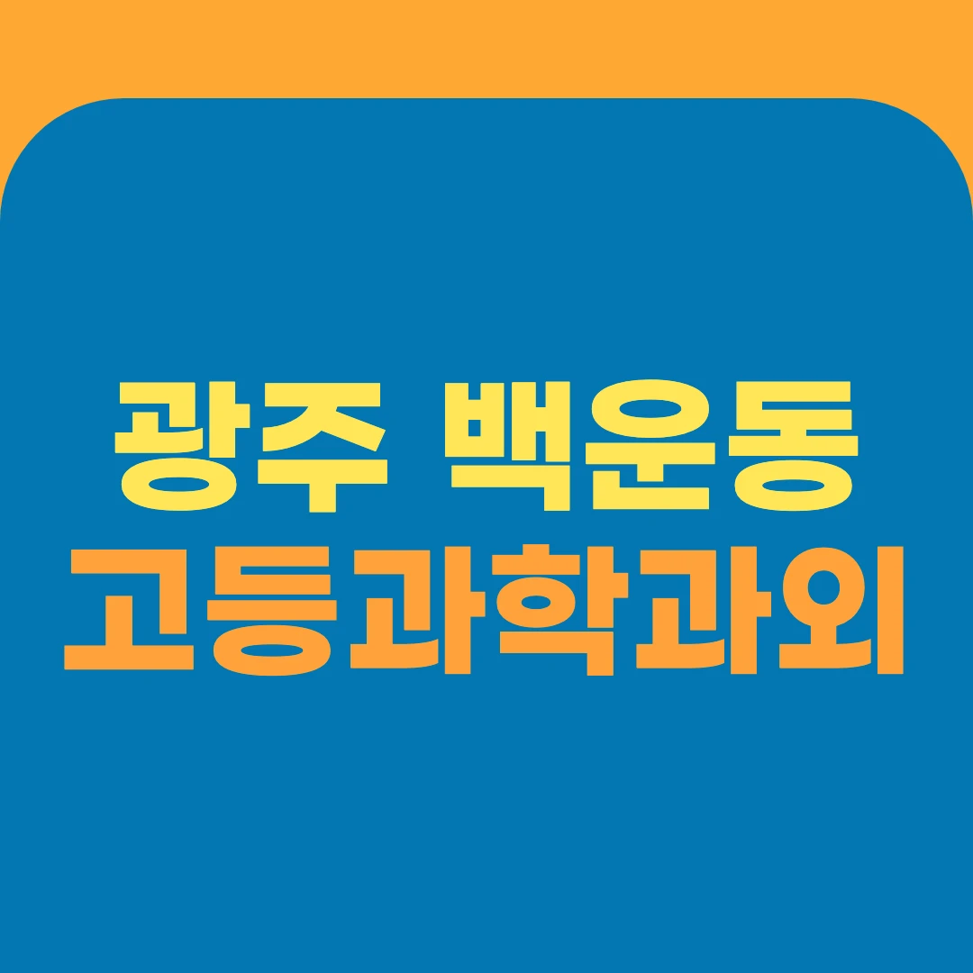 광주 백운동 고등과학과외