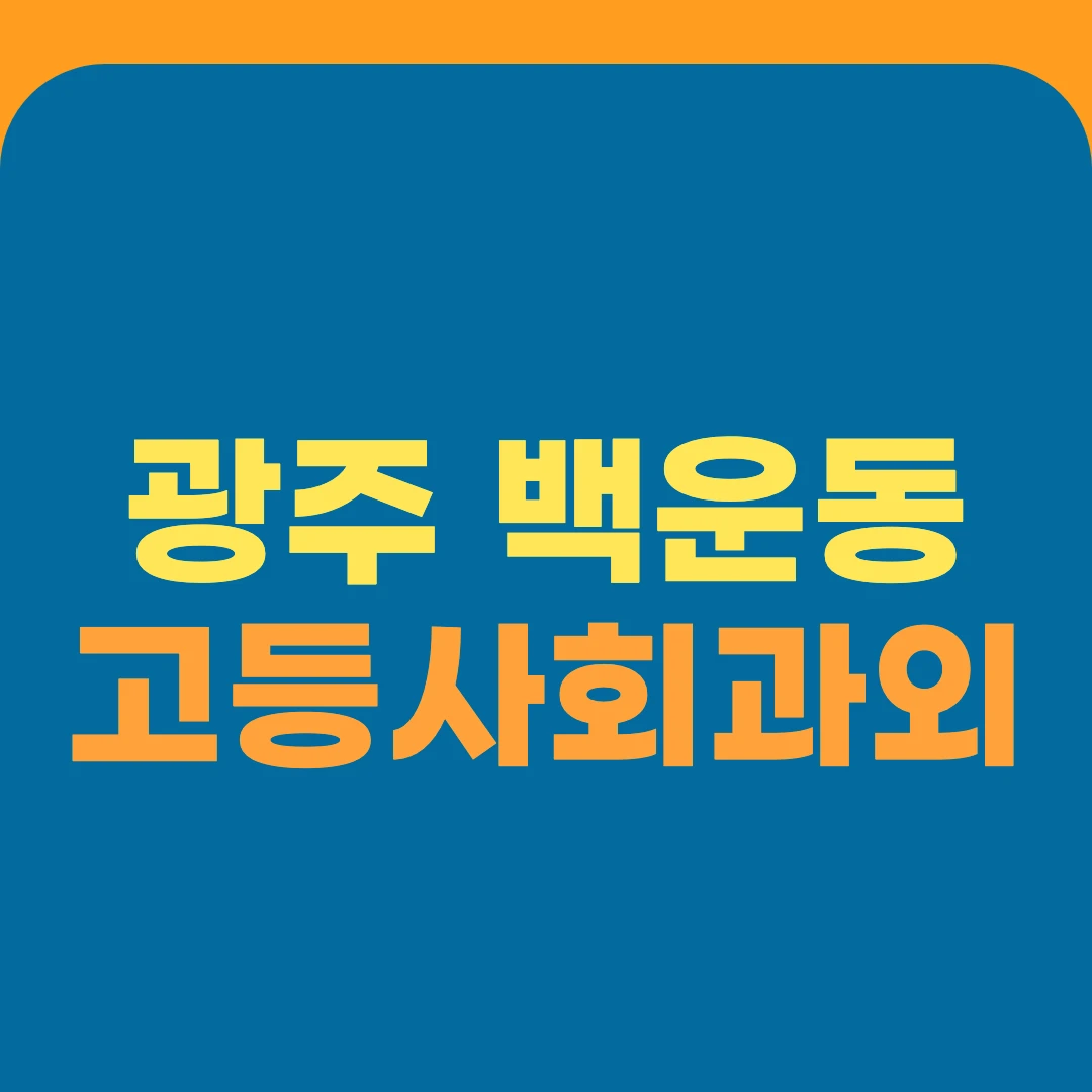 광주 백운동 고등사회과외