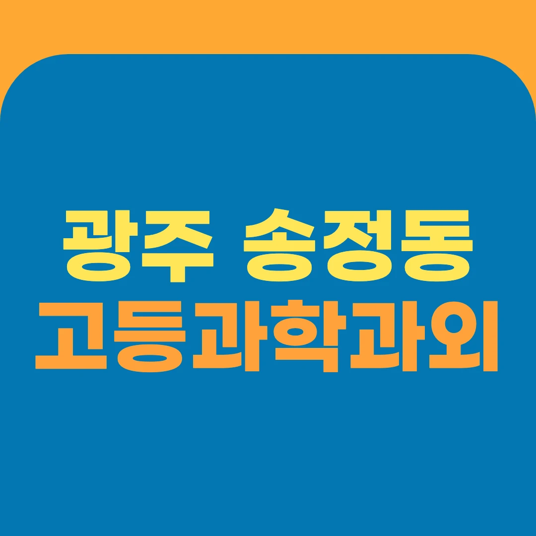 광주 송정동 고등과학과외