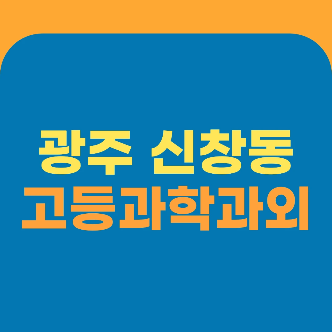 광주 신창동 고등과학과외