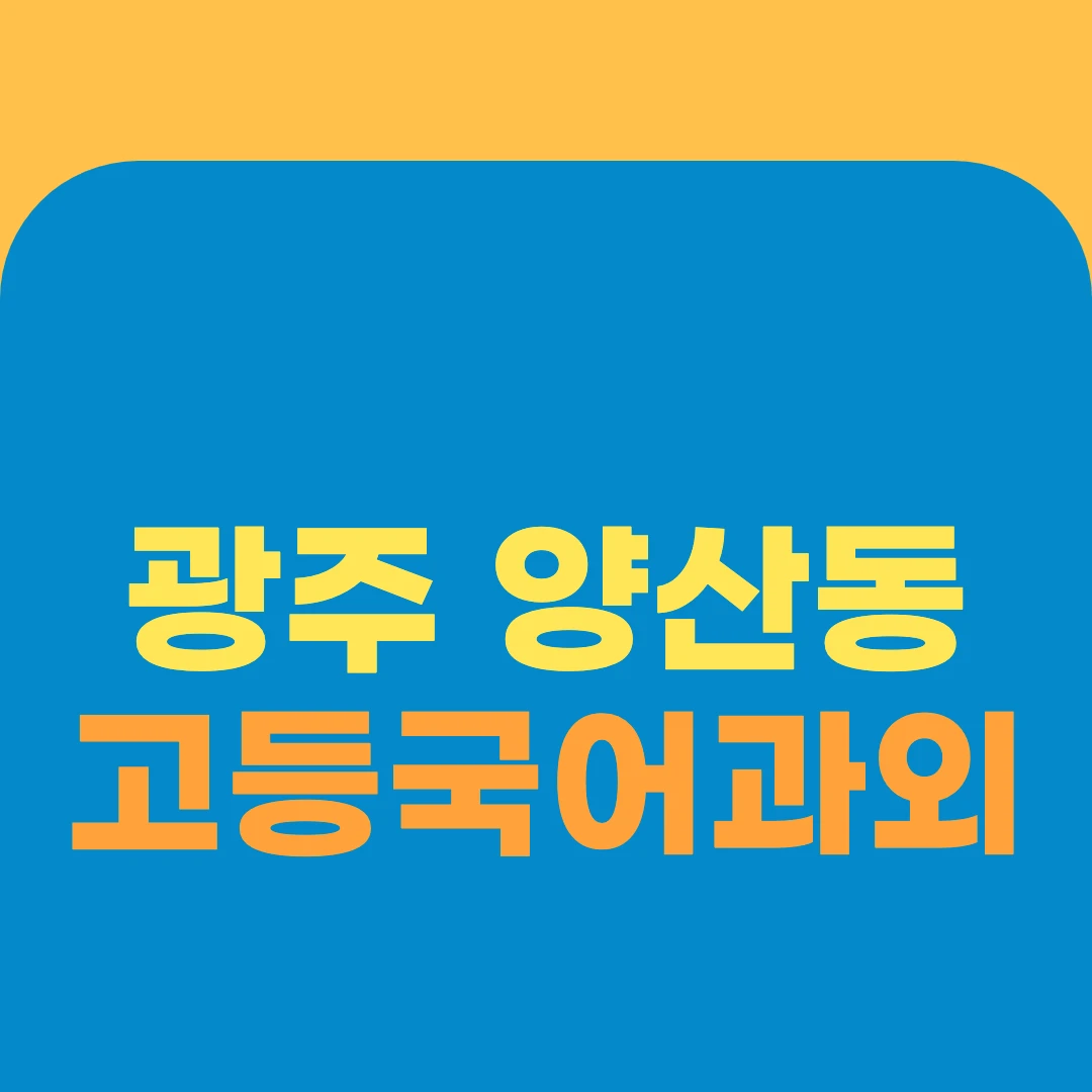 광주 양산동 고등국어과외