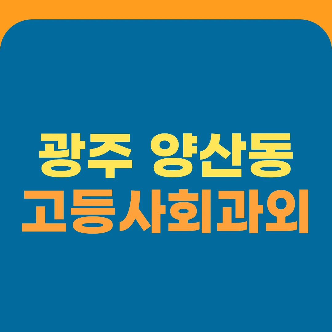 광주 양산동 고등사회과외