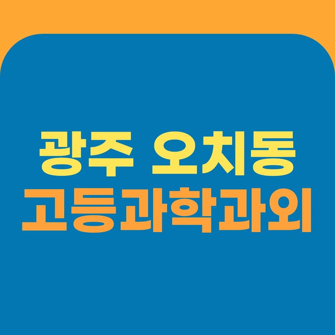 광주 오치동 고등과학과외