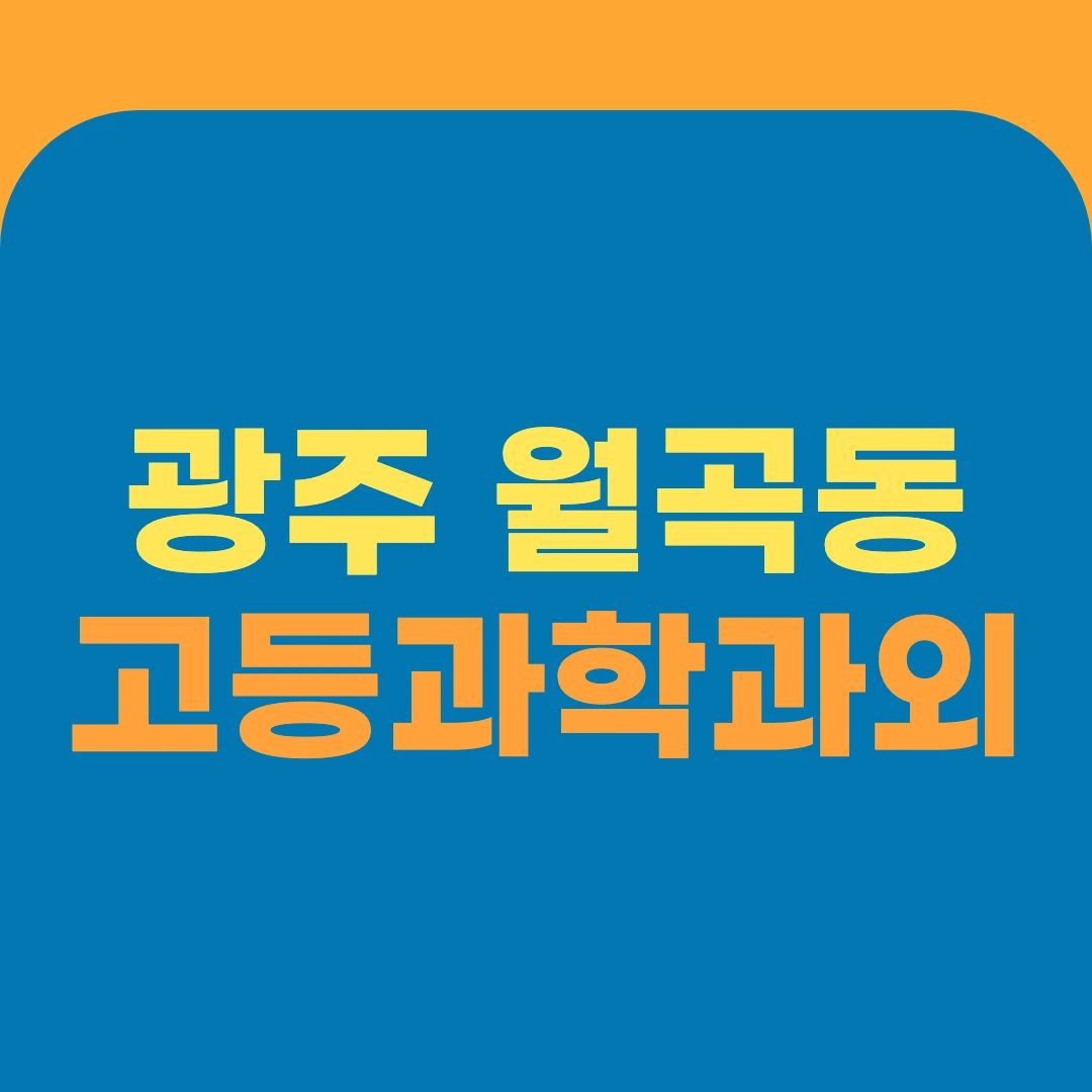 광주 월곡동 고등과학과외