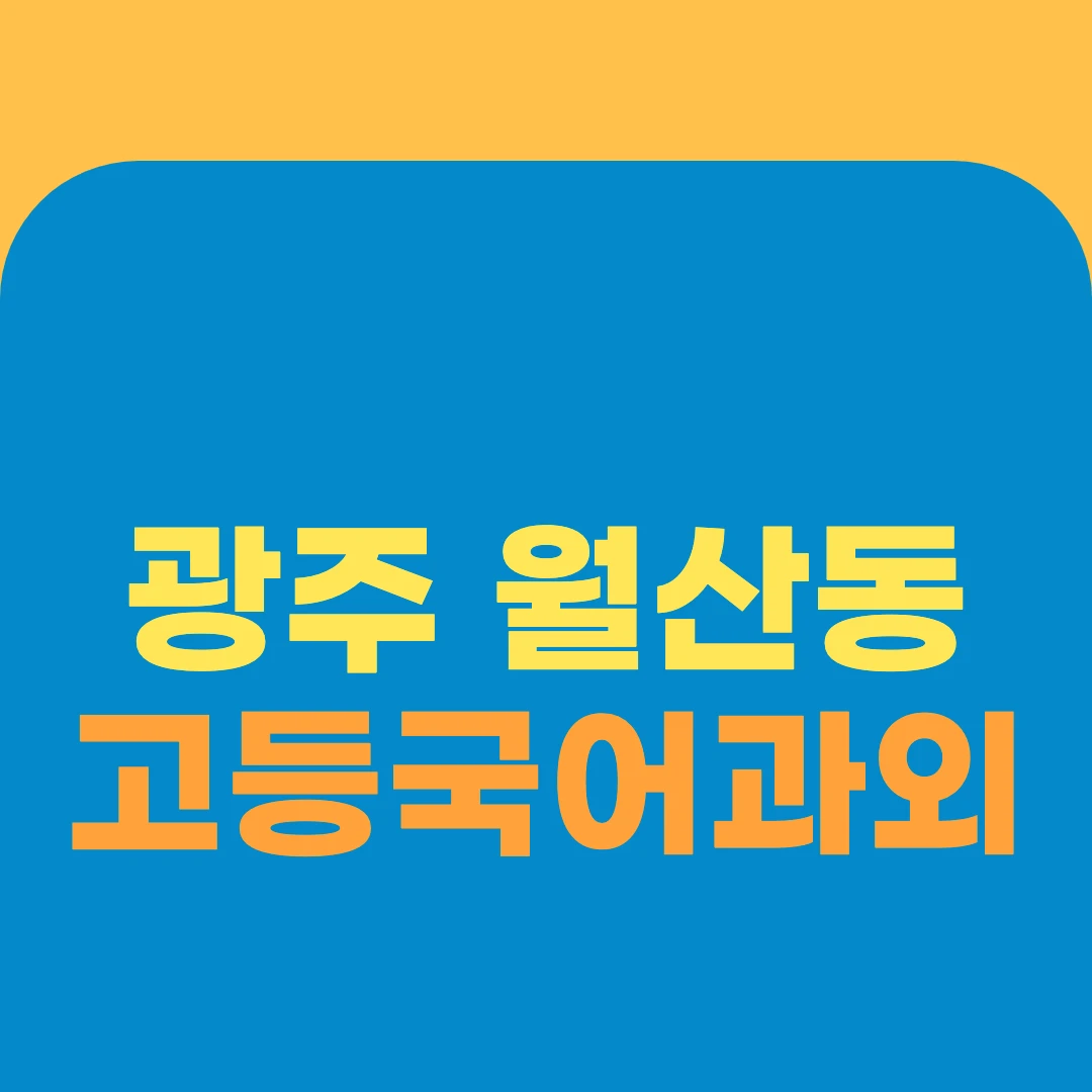 광주 월산동 고등국어과외