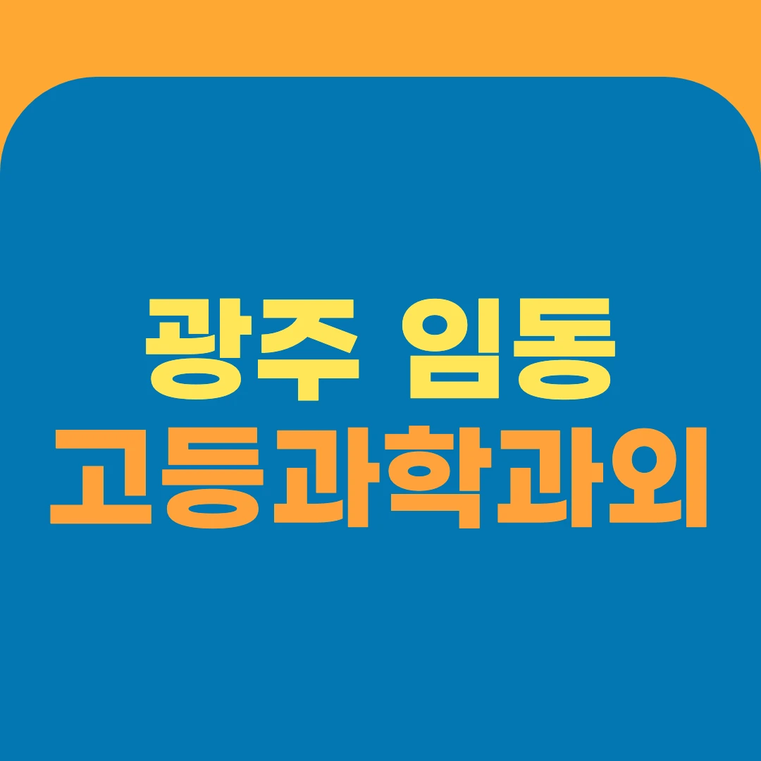 광주 임동 고등과학과외