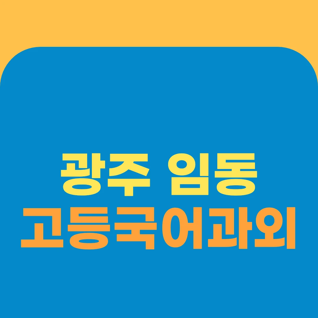 광주 임동 고등국어과외
