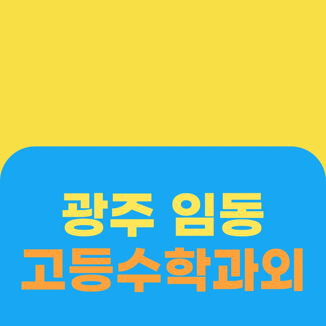 광주 임동 고등수학과외