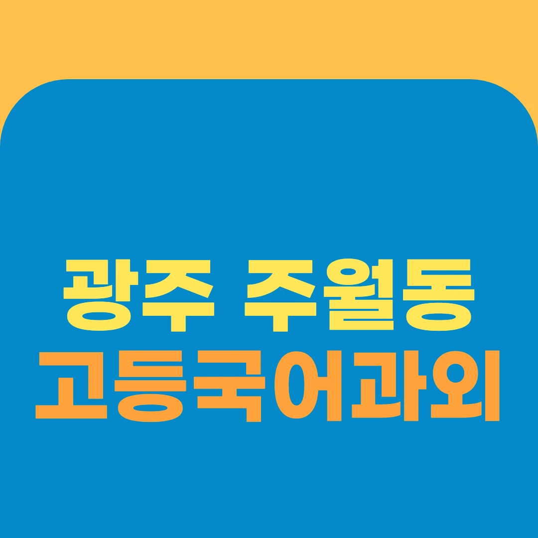 광주 주월동 고등국어과외