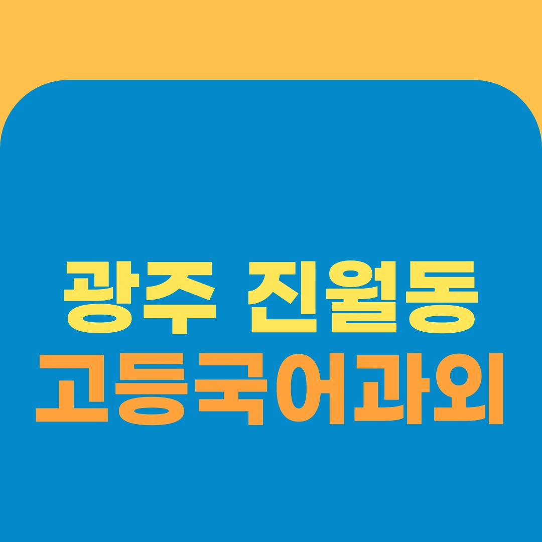 광주 진월동 고등국어과외
