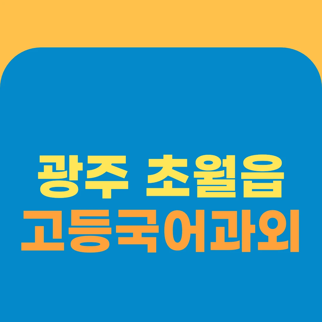 광주 초월읍 고등국어과외