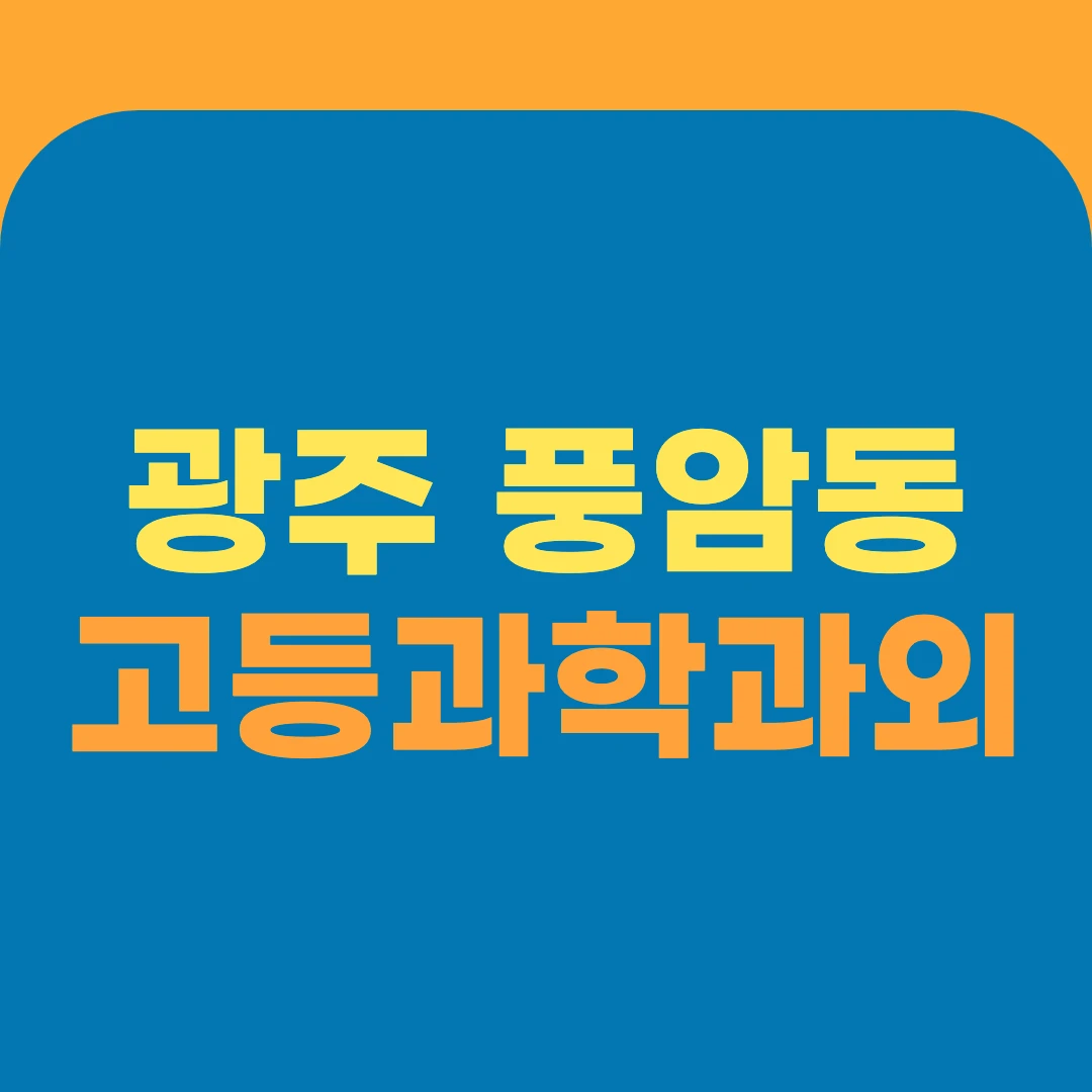 광주 풍암동 고등과학과외