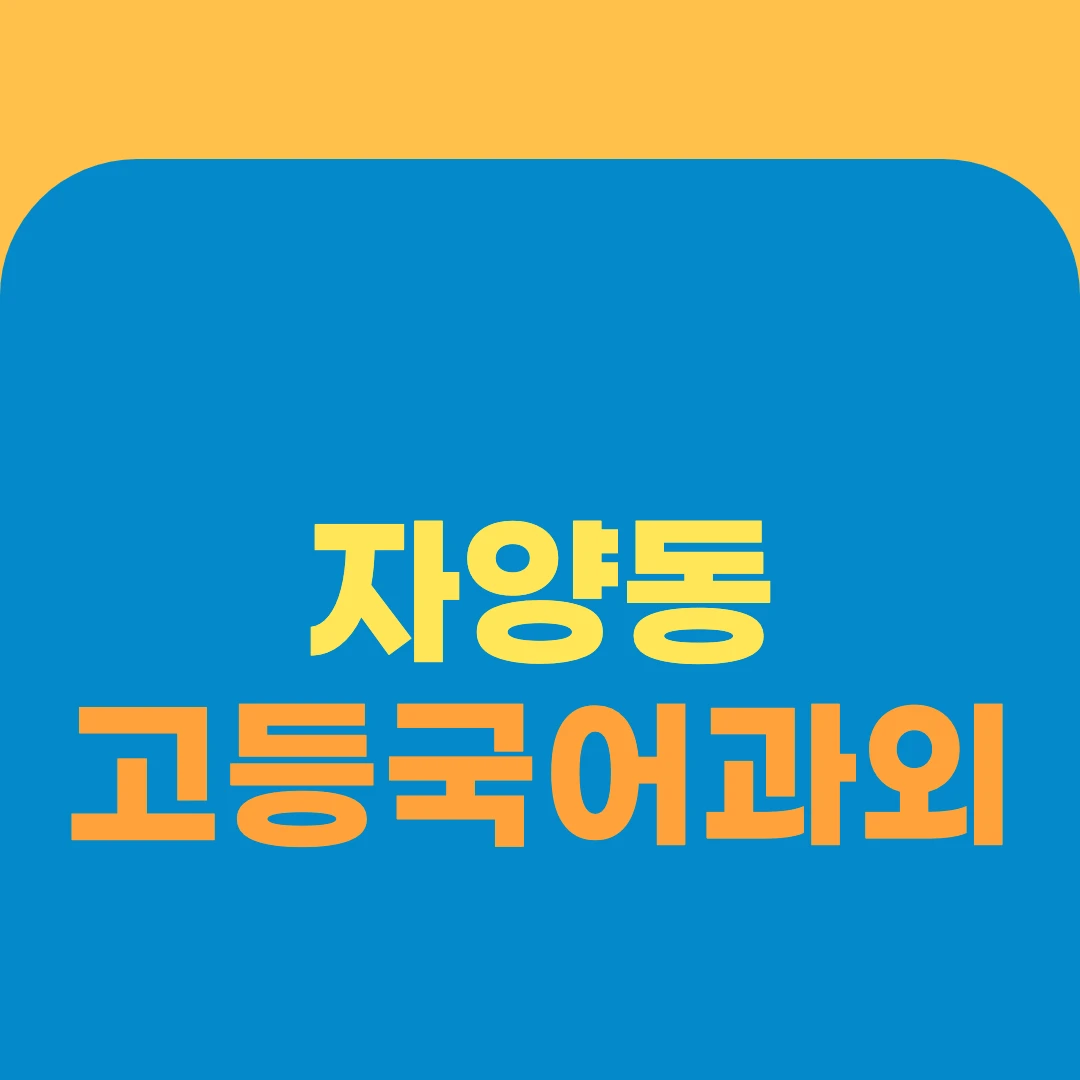 자양동 고등국어과외
