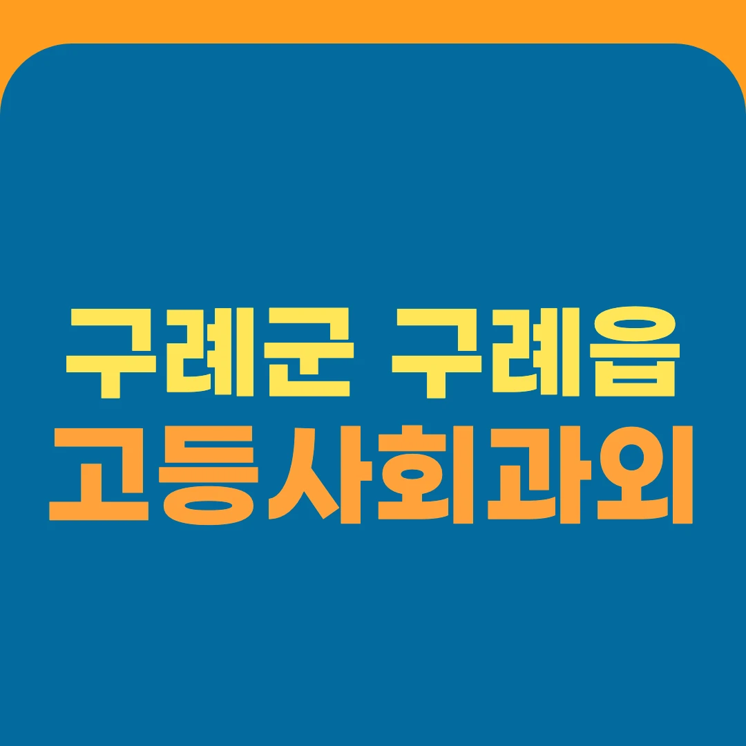 구례군 구례읍 고등사회과외
