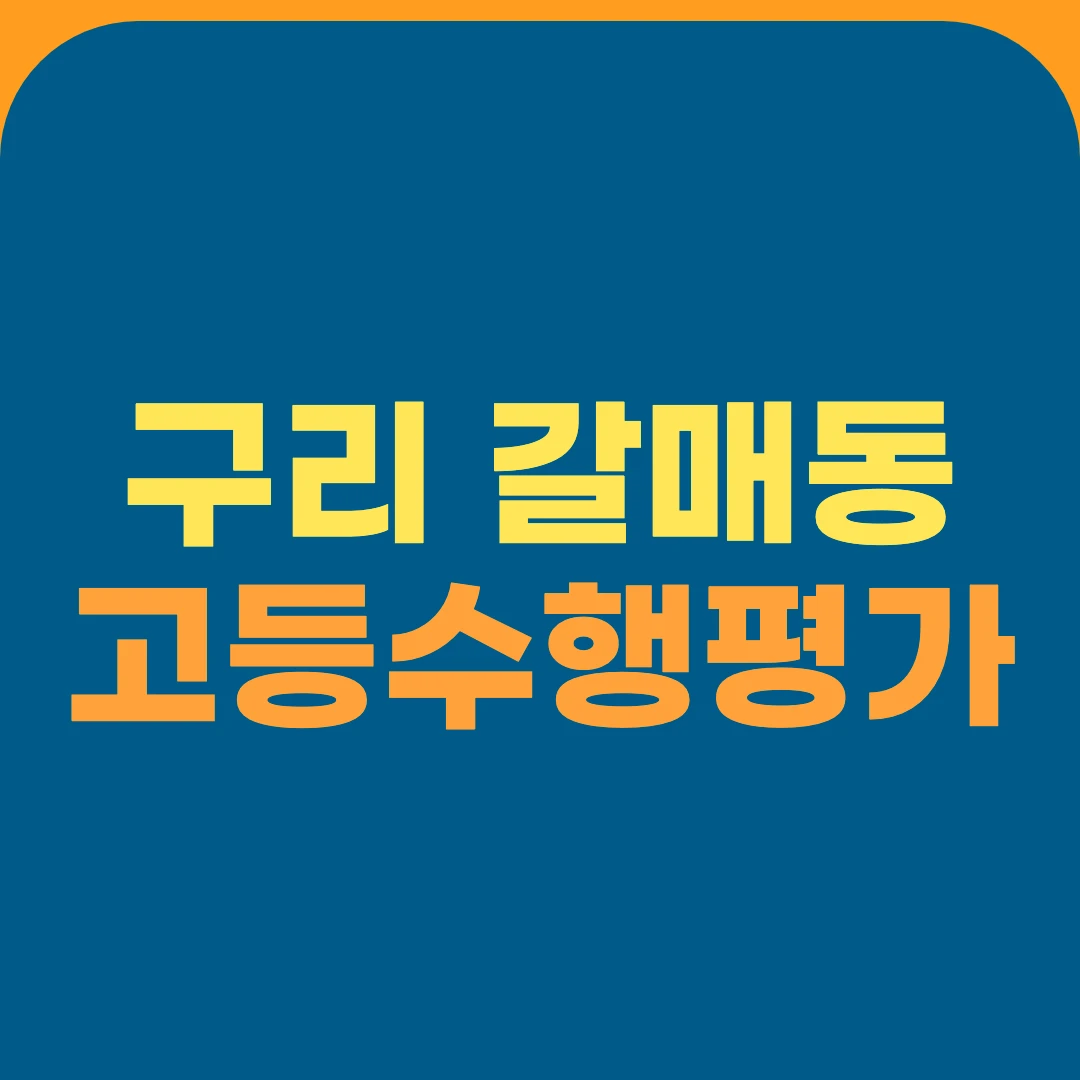 구리 갈매동 고등수행평가