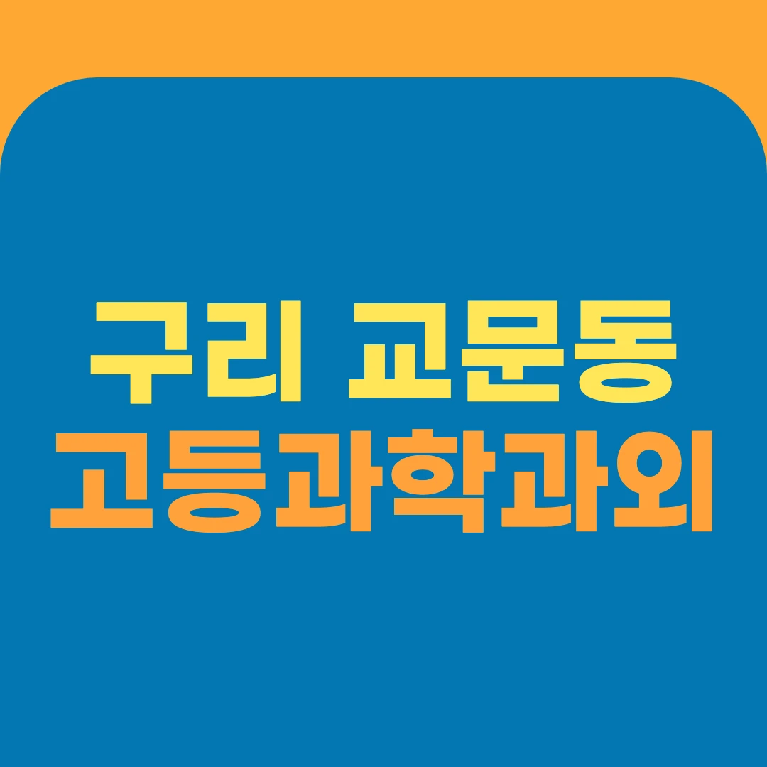 구리 교문동 고등과학과외