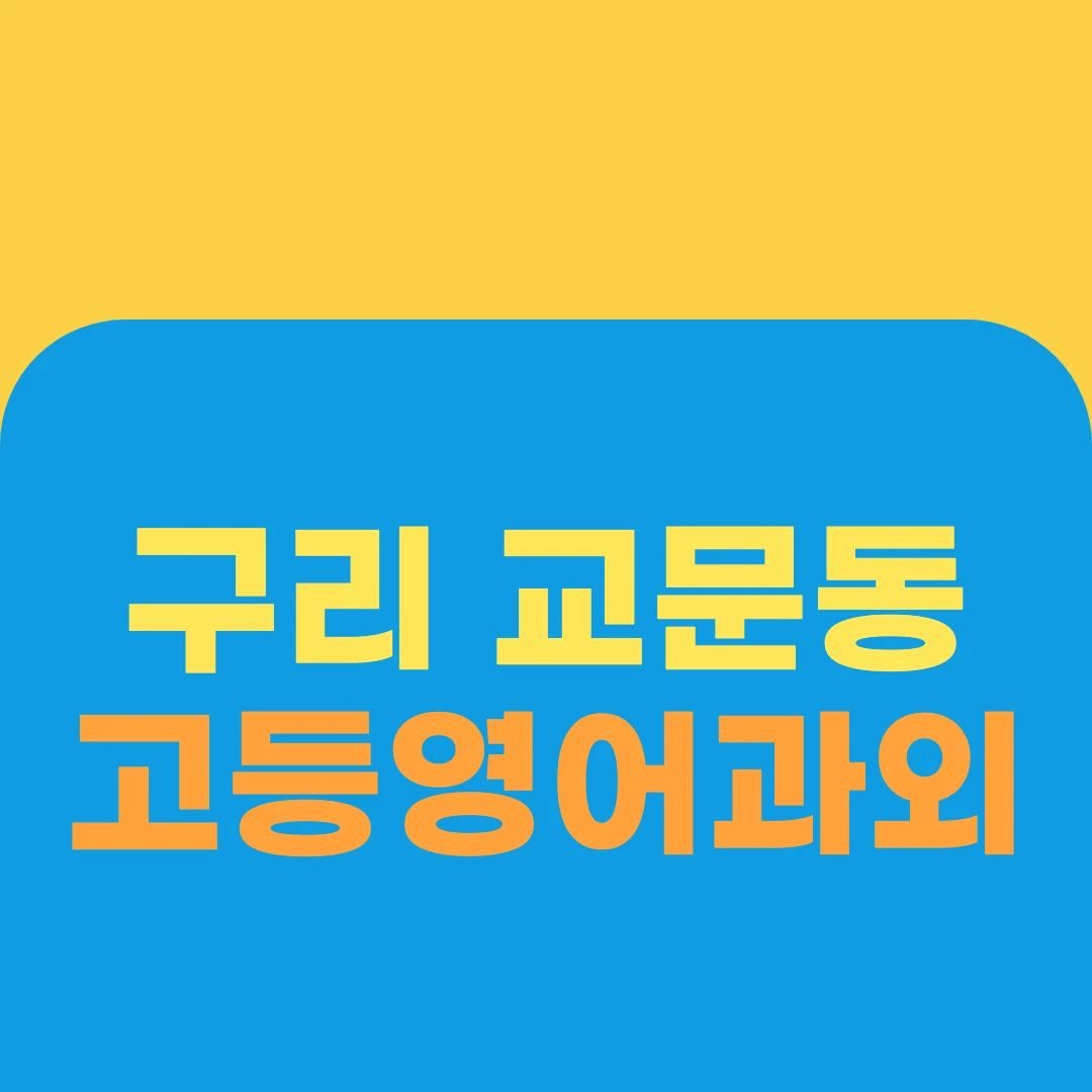 구리 교문동 고등영어과외