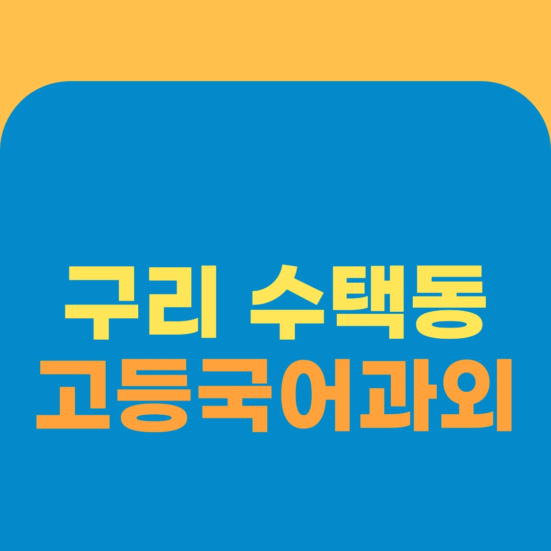 구리 수택동 고등국어과외