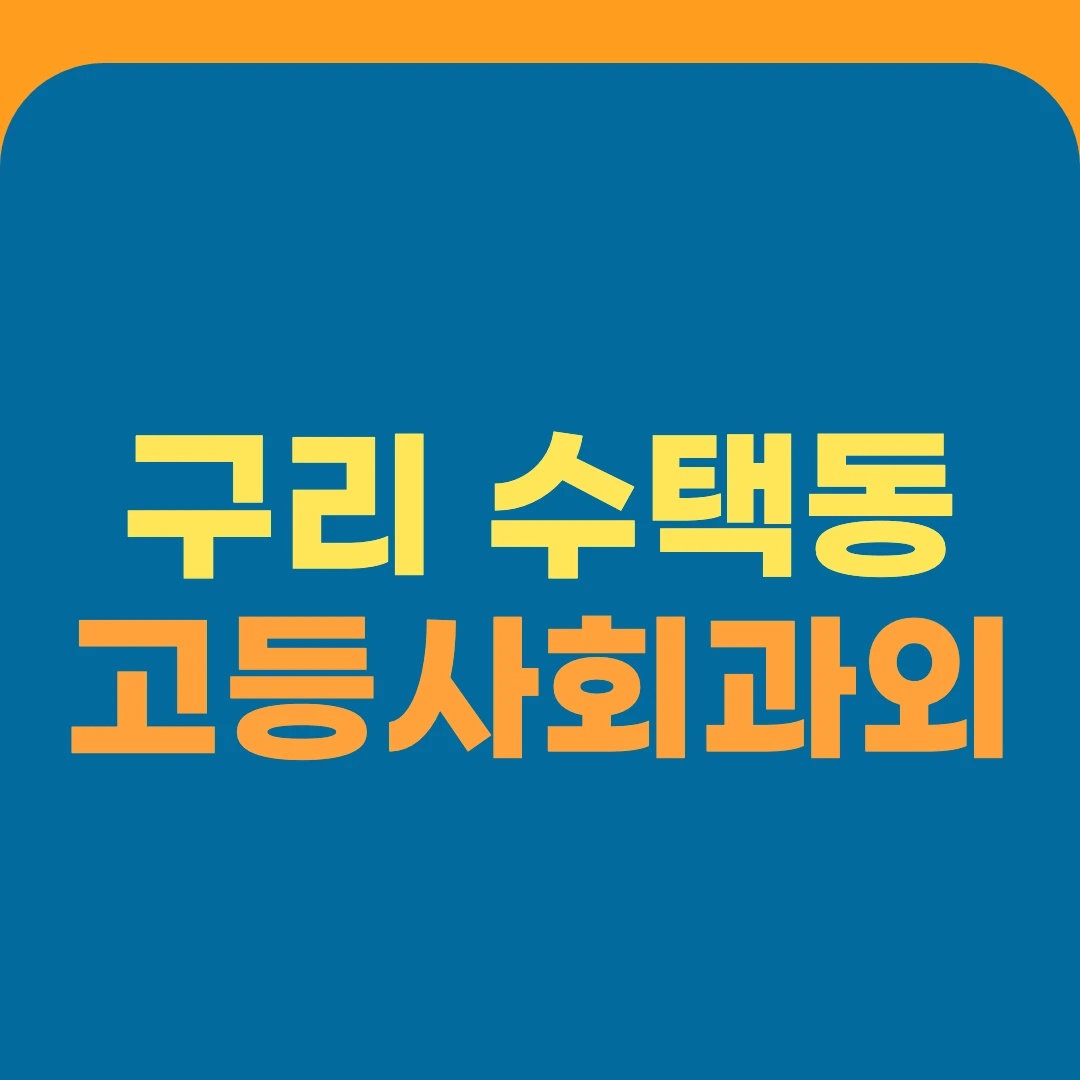 구리 수택동 고등사회과외