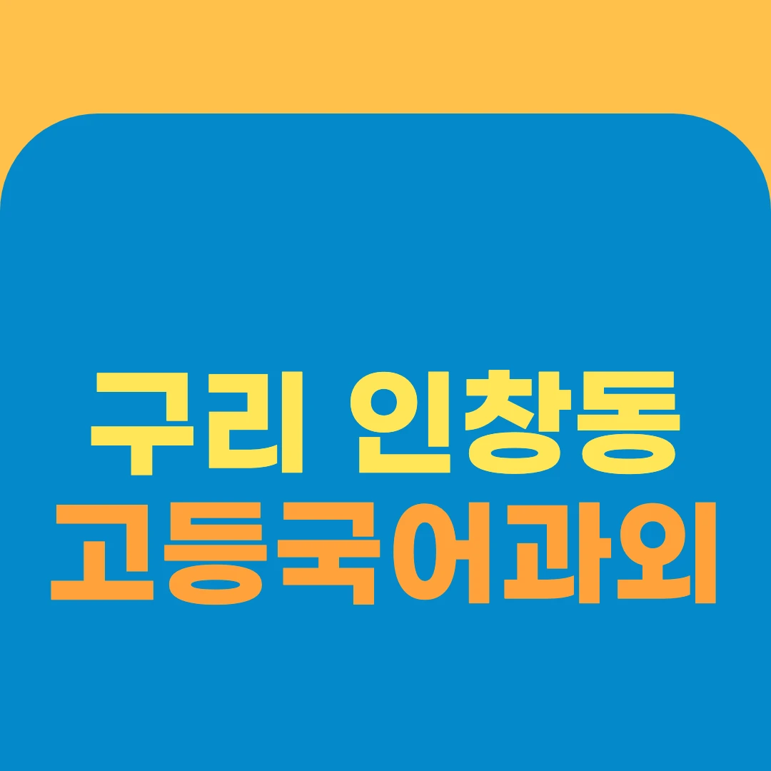 구리 인창동 고등국어과외