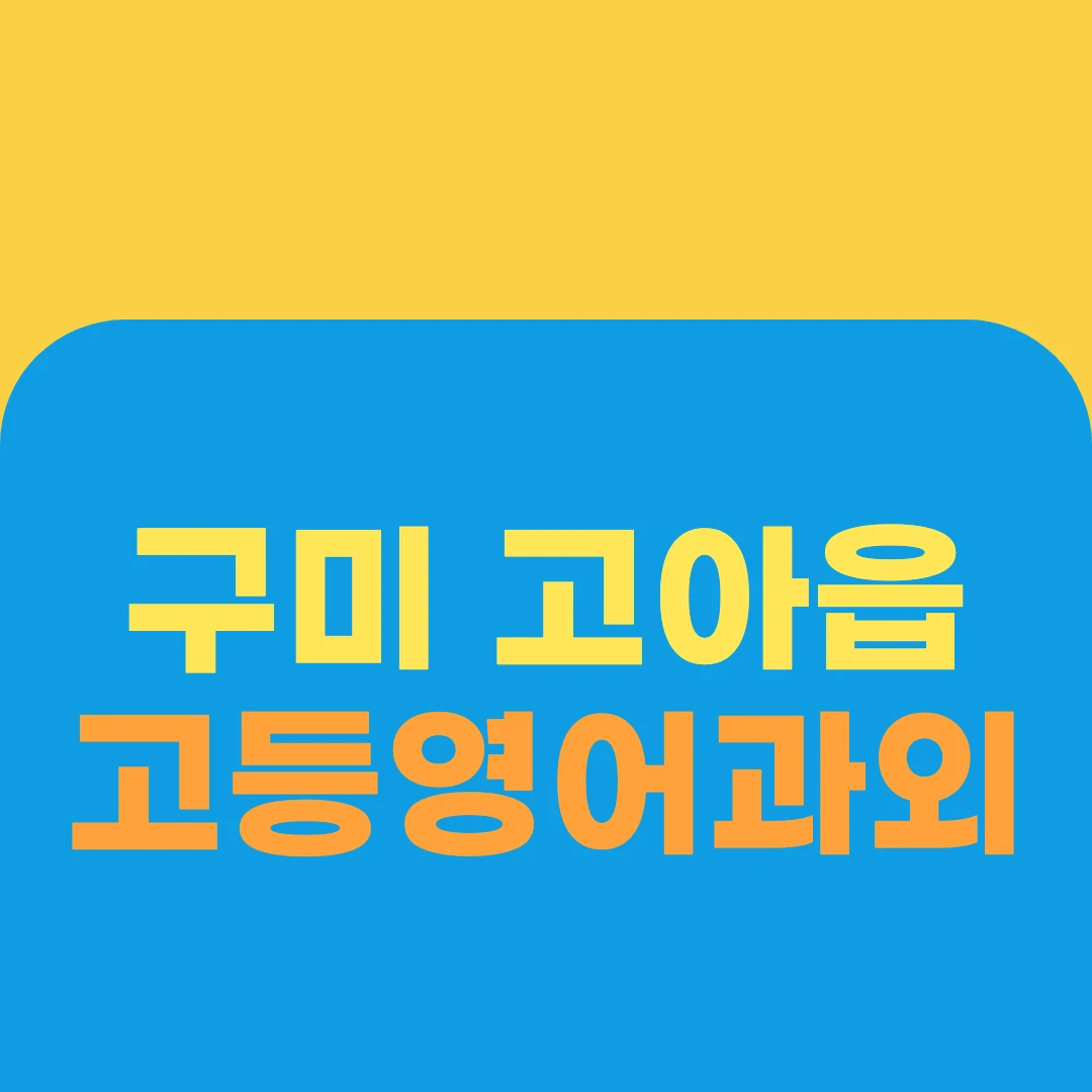 구미 고아읍 고등영어과외