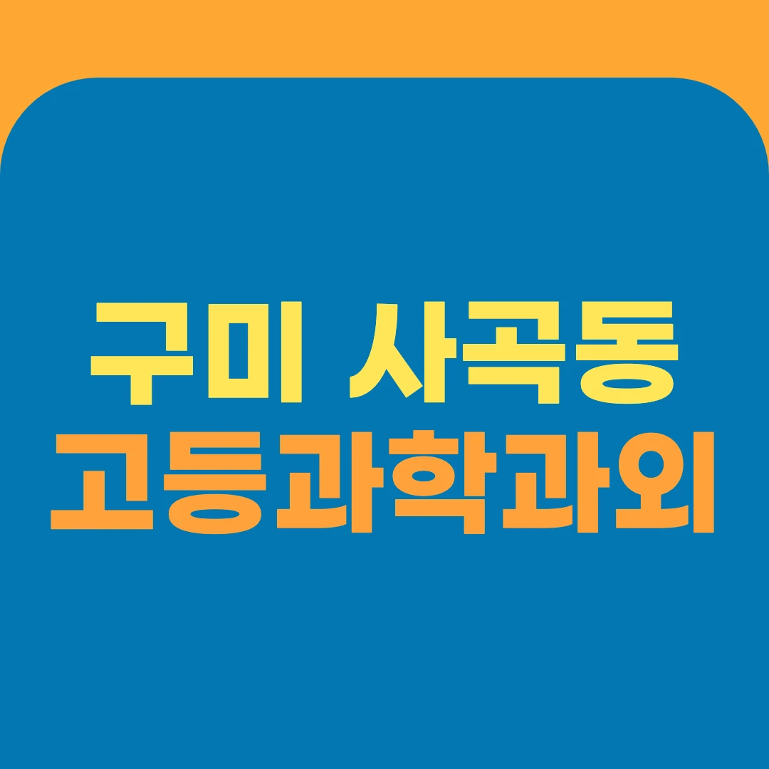 구미 사곡동 고등과학과외