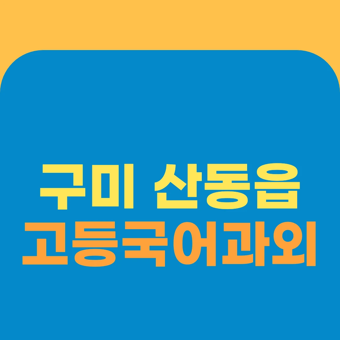 구미 산동읍 고등국어과외